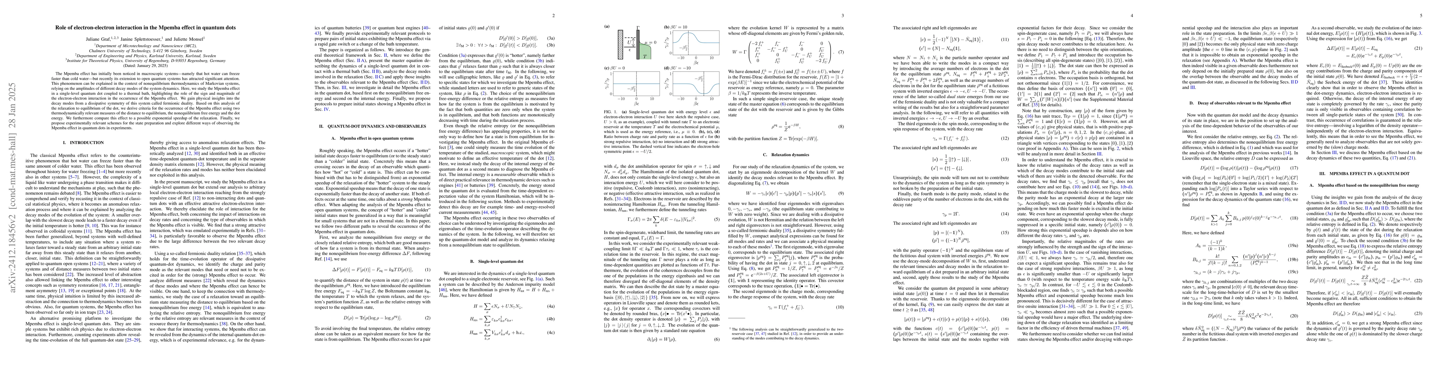 Thumbnail for Role of electron-electron interaction in the Mpemba effect in quantum
  dots