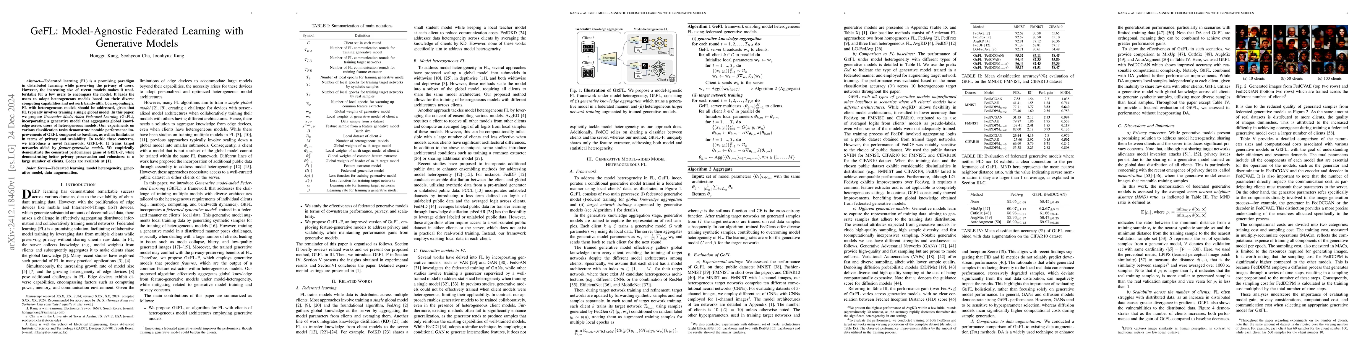Thumbnail for GeFL: Model-Agnostic Federated Learning with Generative Models