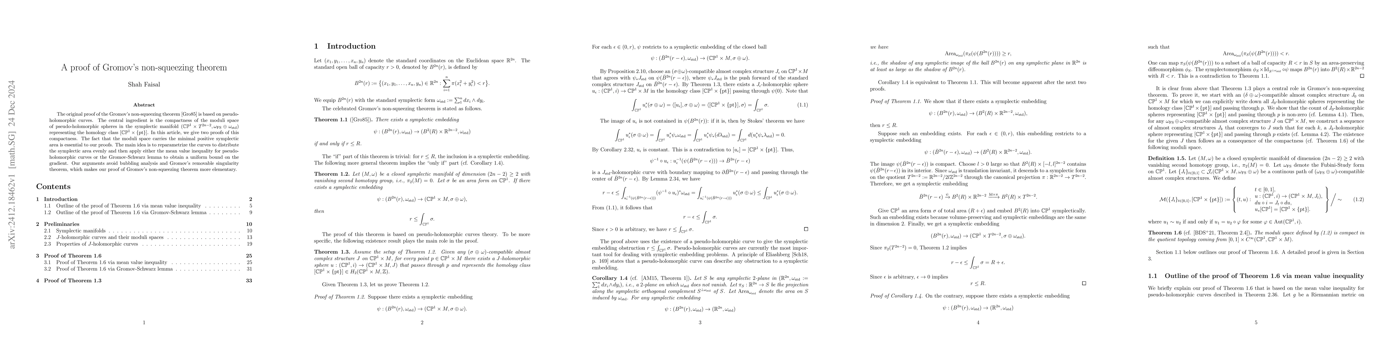 Thumbnail for A proof of Gromov's non-squeezing theorem