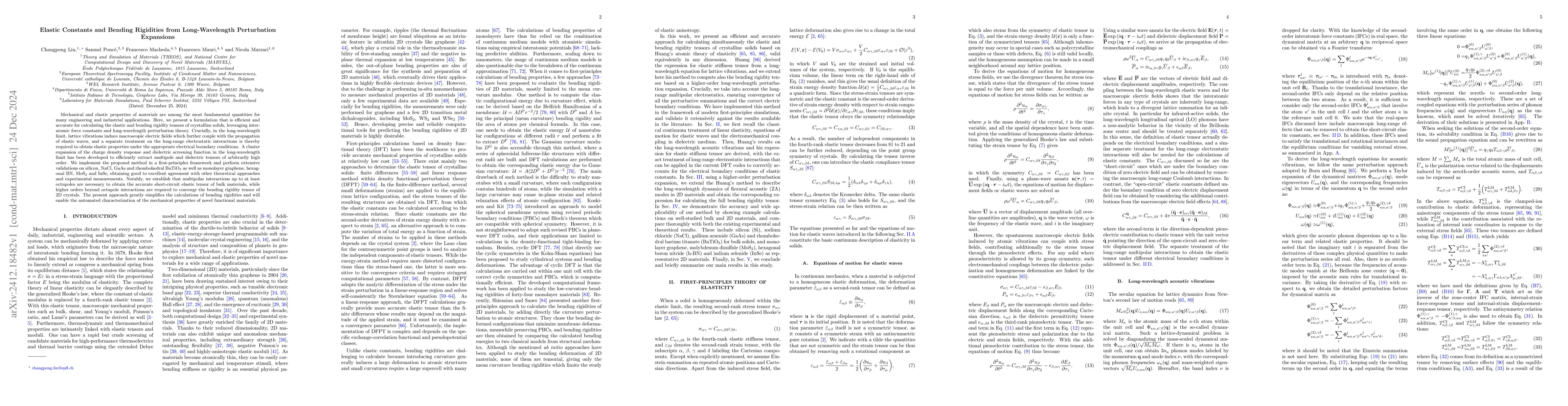 Thumbnail for Elastic Constants and Bending Rigidities from Long-Wavelength
  Perturbation Expansions