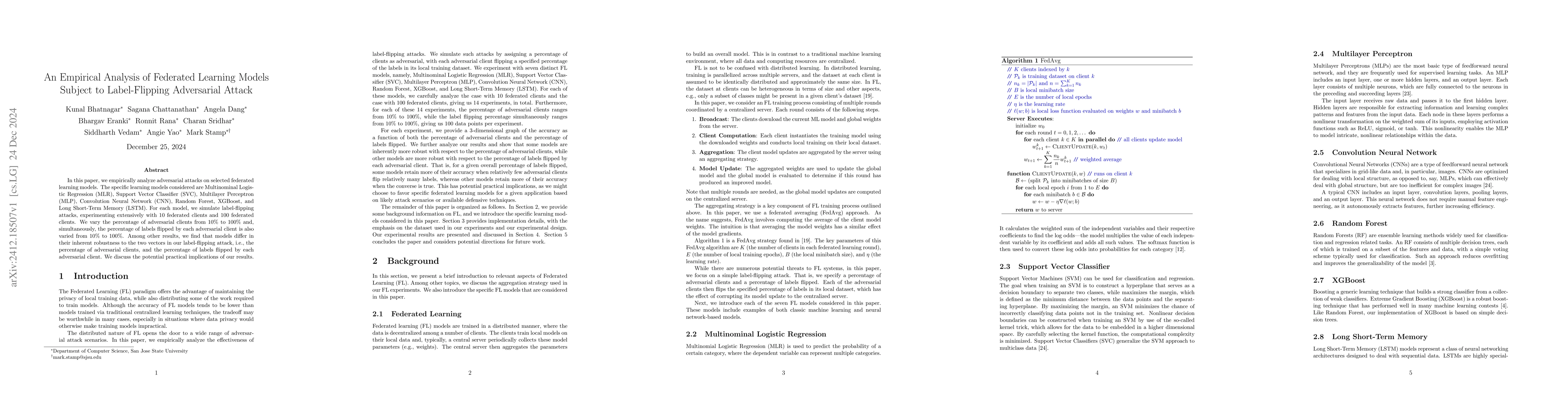 Thumbnail for An Empirical Analysis of Federated Learning Models Subject to
  Label-Flipping Adversarial Attack