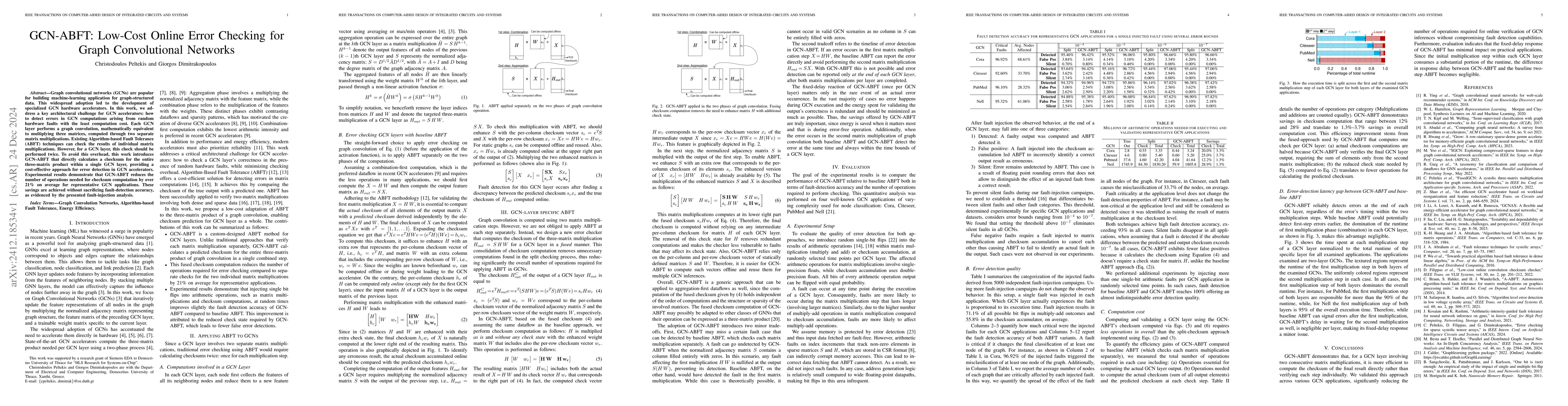 Thumbnail for GCN-ABFT: Low-Cost Online Error Checking for Graph Convolutional
  Networks