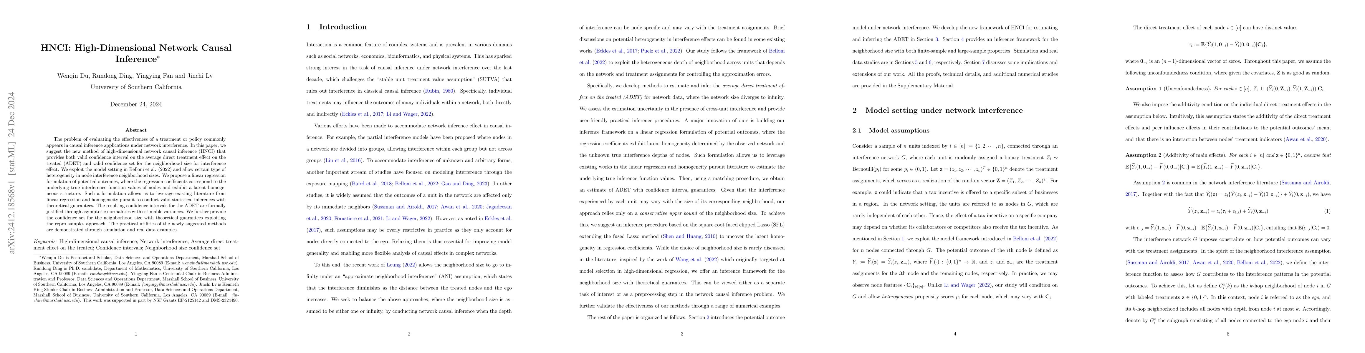 Thumbnail for HNCI: High-Dimensional Network Causal Inference
