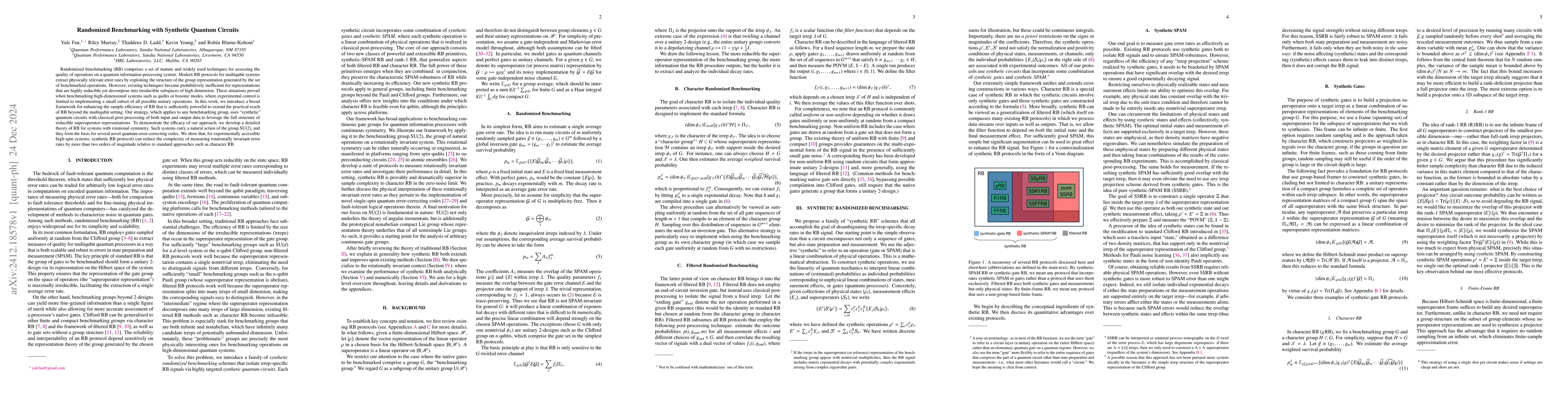 Thumbnail for Randomized Benchmarking with Synthetic Quantum Circuits