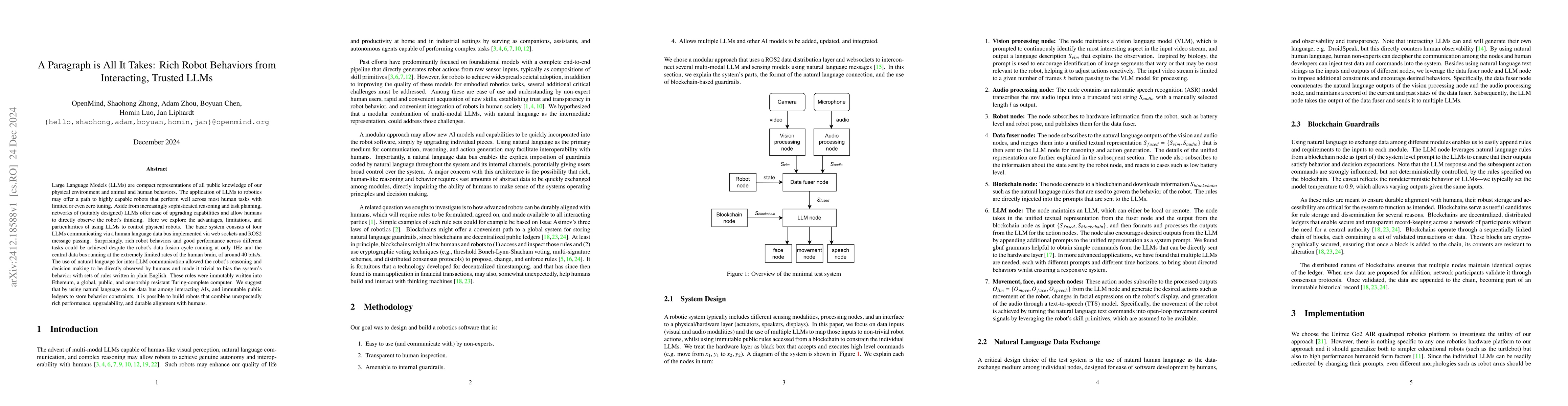 Thumbnail for A Paragraph is All It Takes: Rich Robot Behaviors from Interacting,
  Trusted LLMs