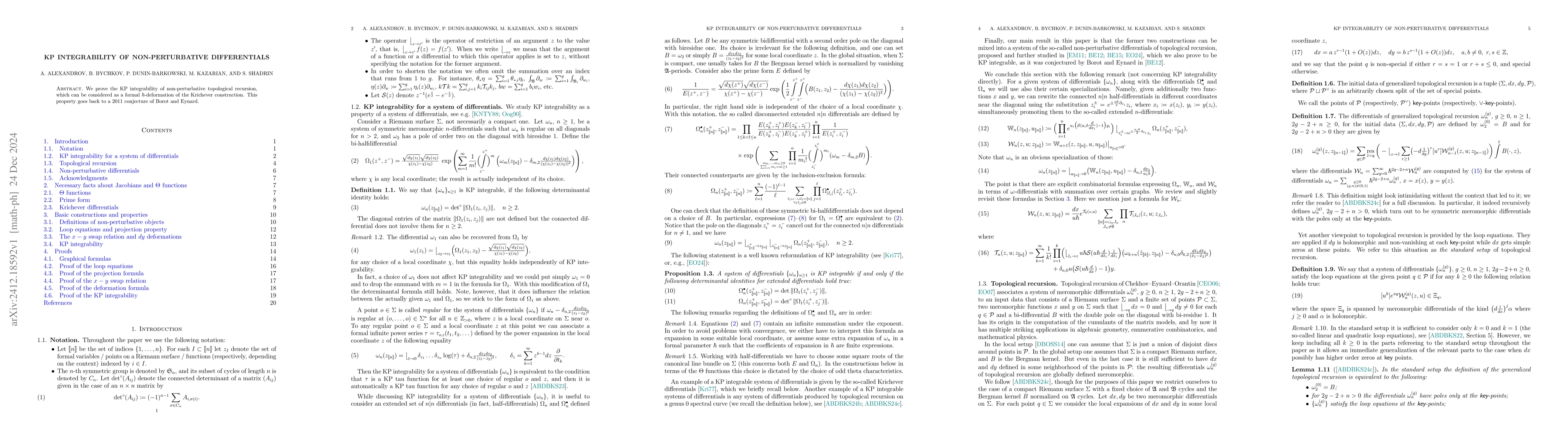 Thumbnail for KP integrability of non-perturbative differentials
