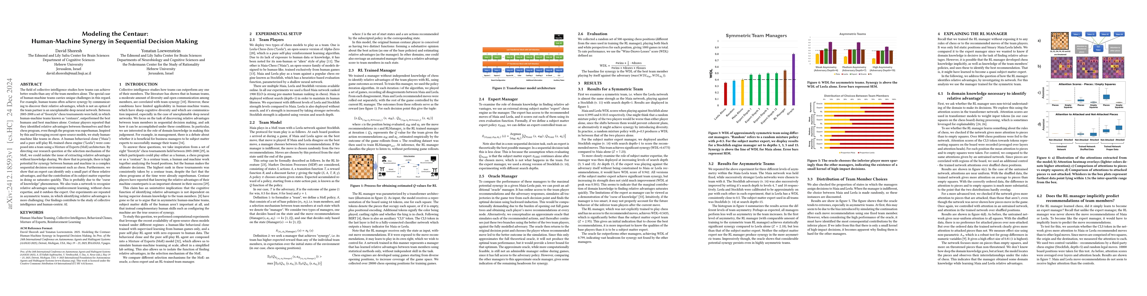 Thumbnail for Modeling the Centaur: Human-Machine Synergy in Sequential Decision
  Making