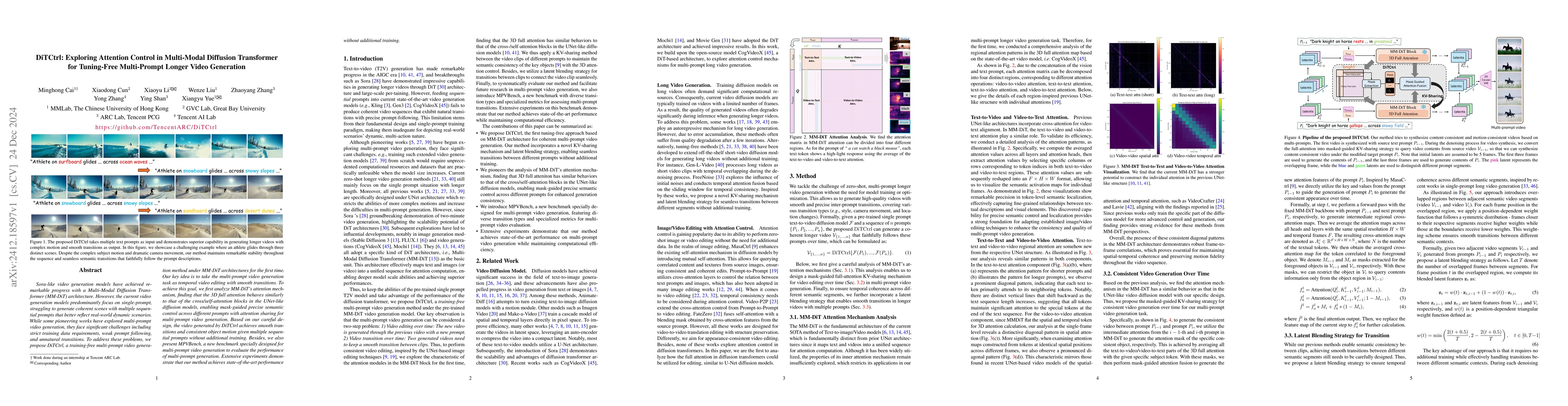 Thumbnail for DiTCtrl: Exploring Attention Control in Multi-Modal Diffusion
  Transformer for Tuning-Free Multi-Prompt Longer Video Generation