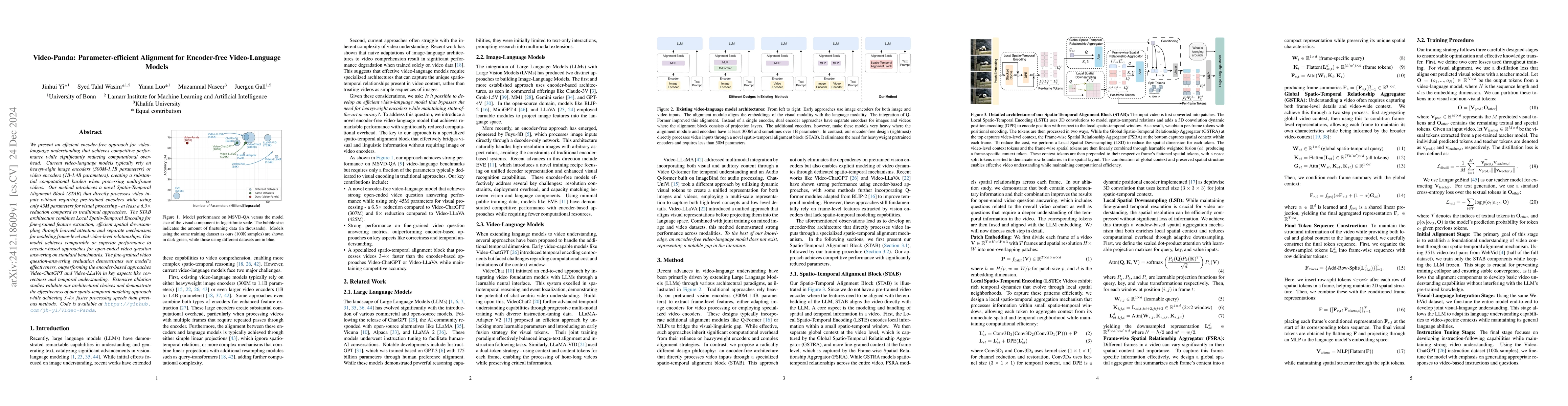 Thumbnail for Video-Panda: Parameter-efficient Alignment for Encoder-free
  Video-Language Models