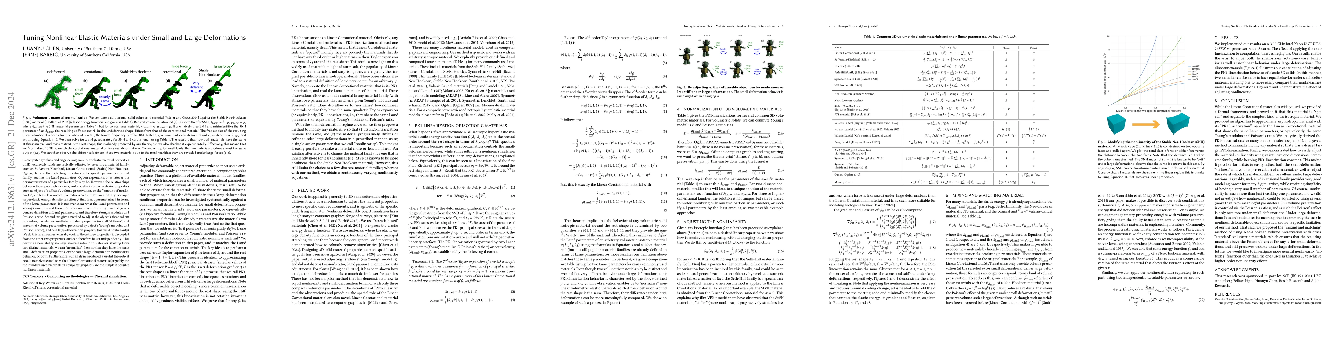 Thumbnail for Tuning Nonlinear Elastic Materials under Small and Large Deformations