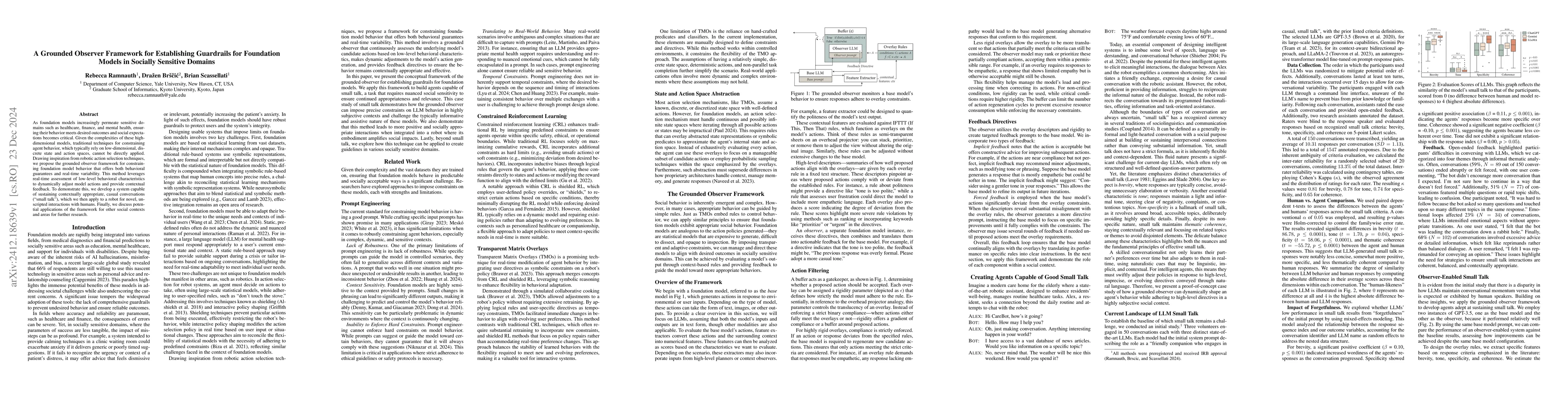 Thumbnail for A Grounded Observer Framework for Establishing Guardrails for Foundation
  Models in Socially Sensitive Domains