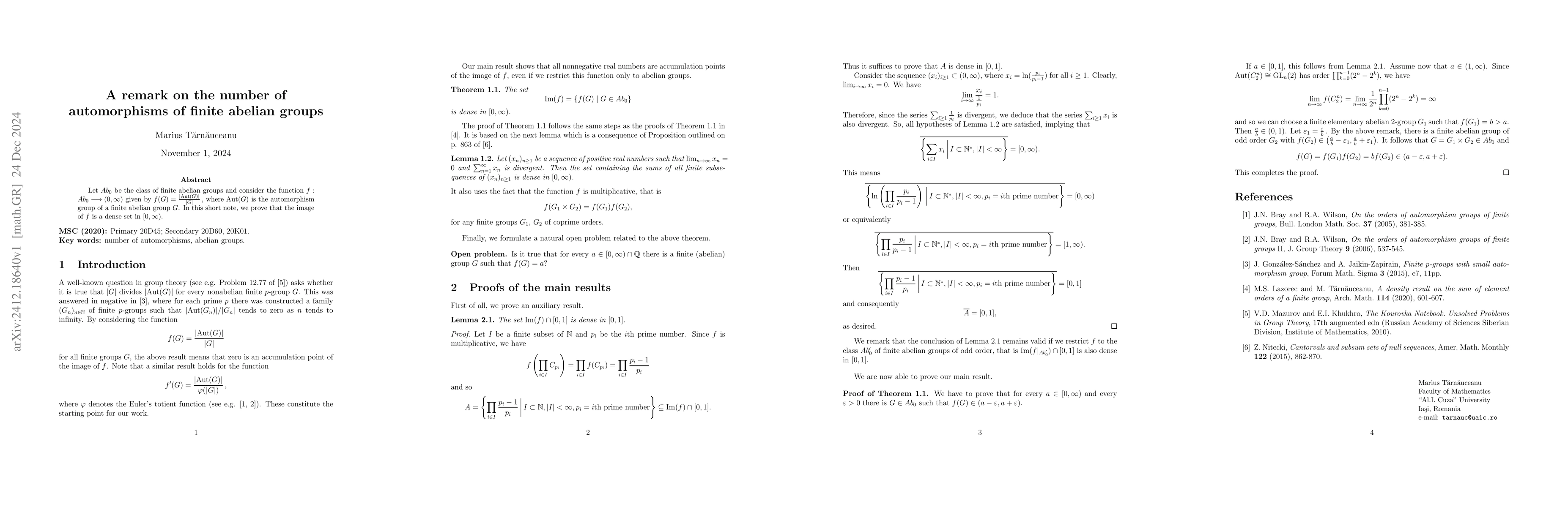 Thumbnail for A remark on the number of automorphisms of finite abelian groups
