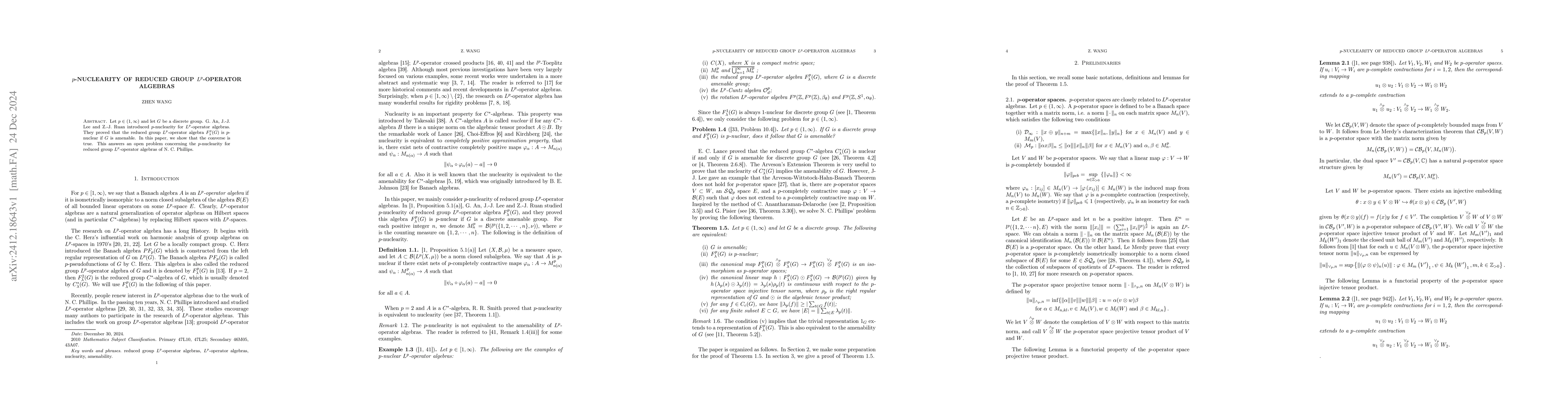 Thumbnail for $p$-nuclearity of reduced group $L^p$-operator algebras
