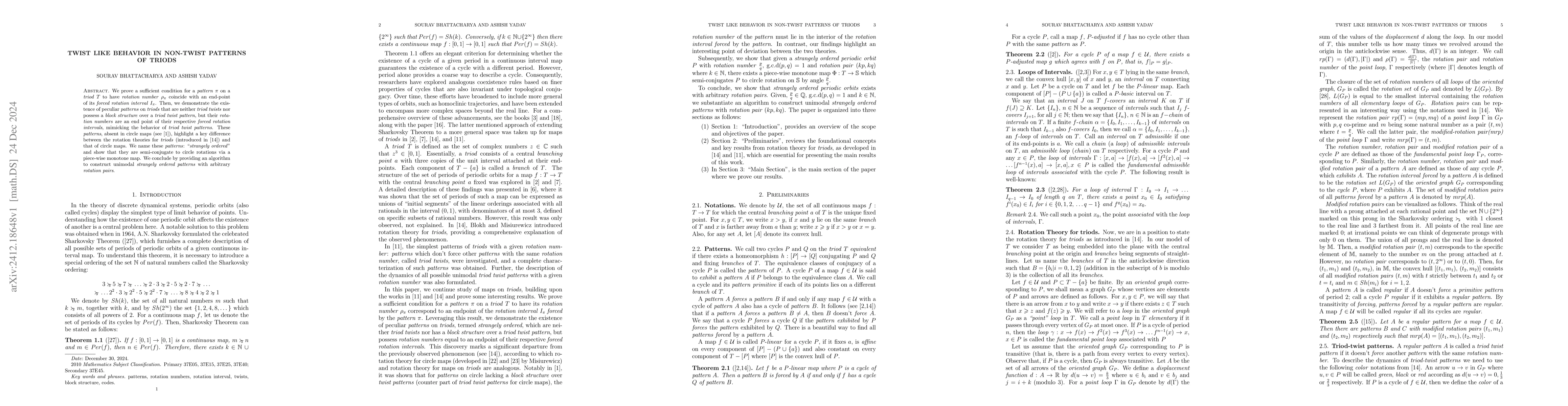 Thumbnail for Twist like behavior in non-twist patterns of triods