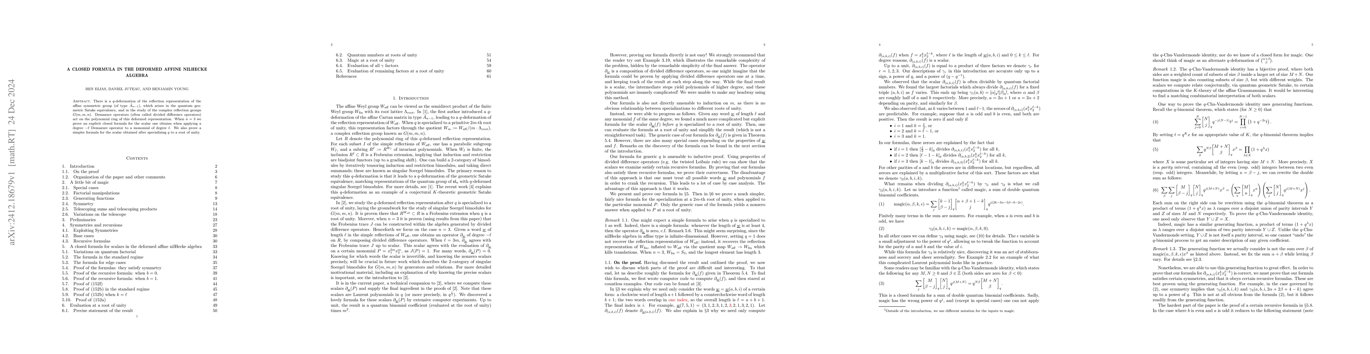 Thumbnail for A closed formula in the deformed affine nilHecke algebra