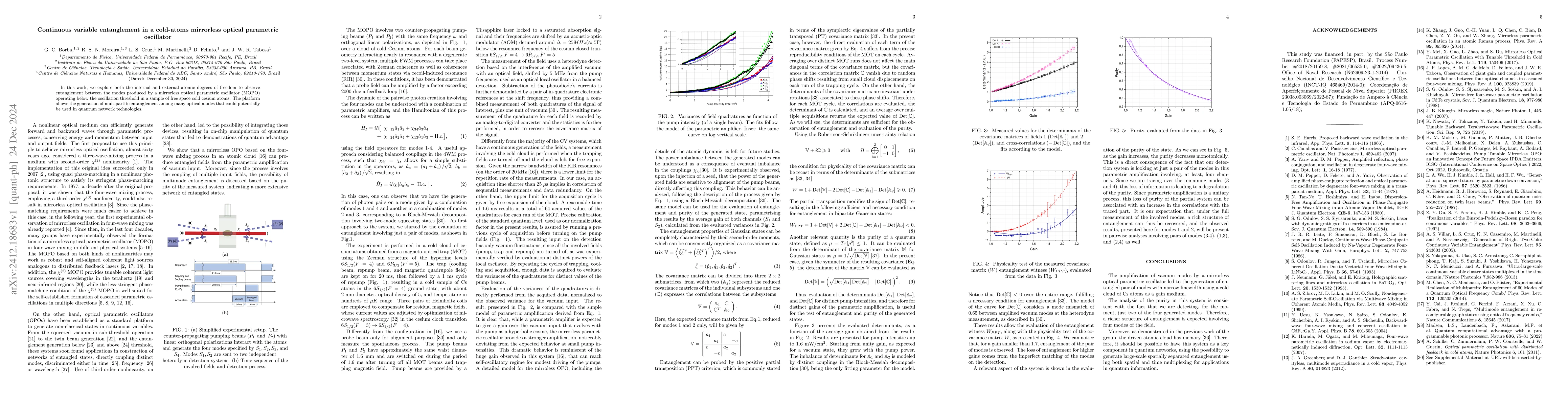Thumbnail for Continuous variable entanglement in a cold-atoms mirrorless optical
  parametric oscillator