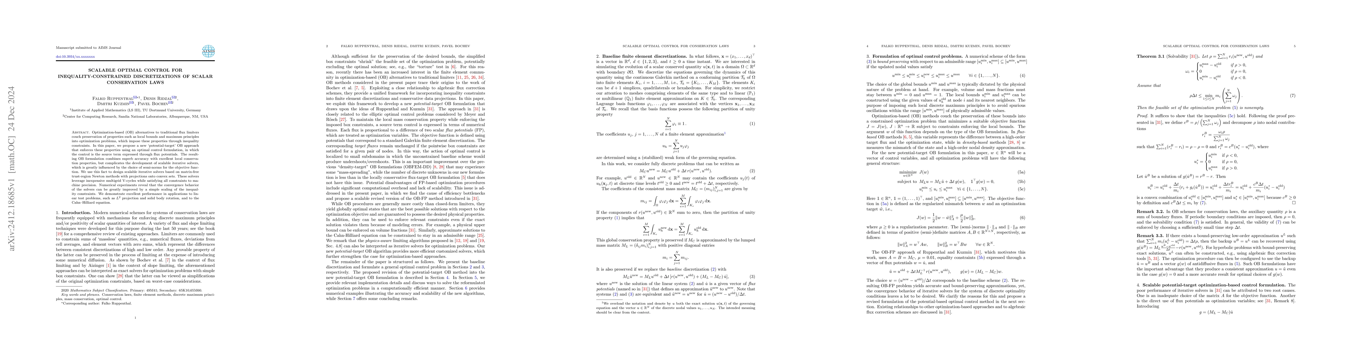 Thumbnail for Scalable optimal control for inequality-constrained discretizations of
  scalar conservation laws