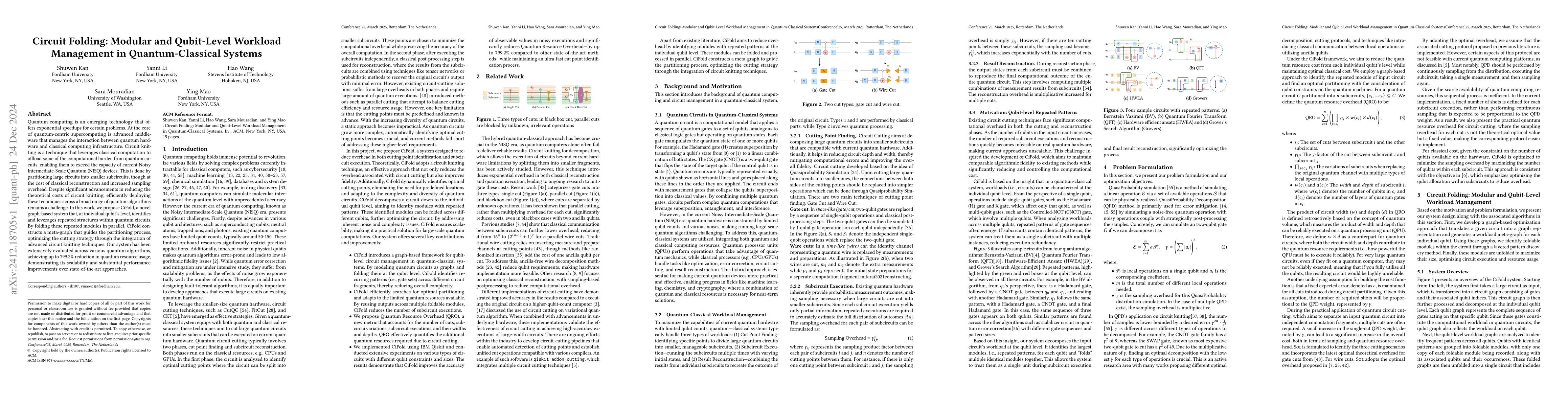 Thumbnail for Circuit Folding: Modular and Qubit-Level Workload Management in
  Quantum-Classical Systems