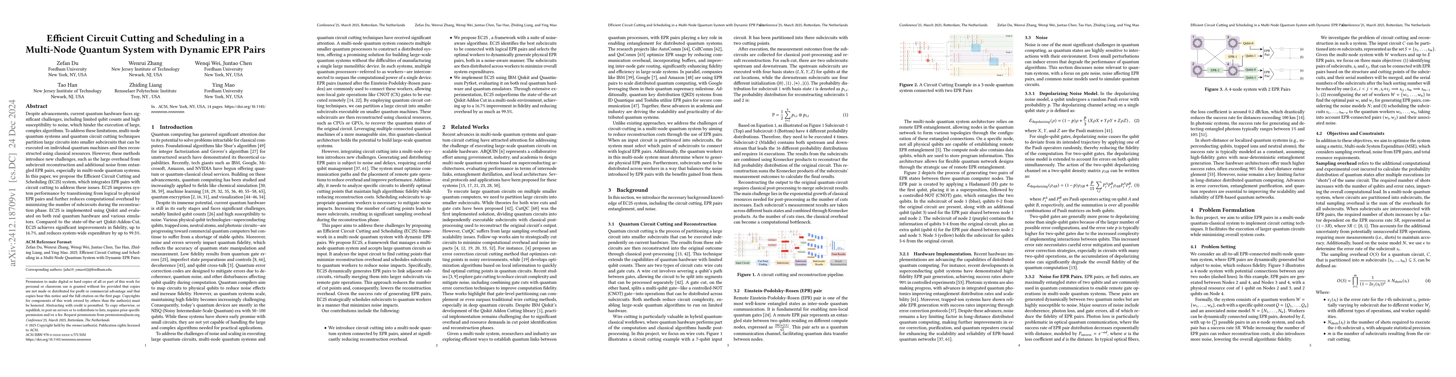 Thumbnail for Efficient Circuit Cutting and Scheduling in a Multi-Node Quantum System
  with Dynamic EPR Pairs