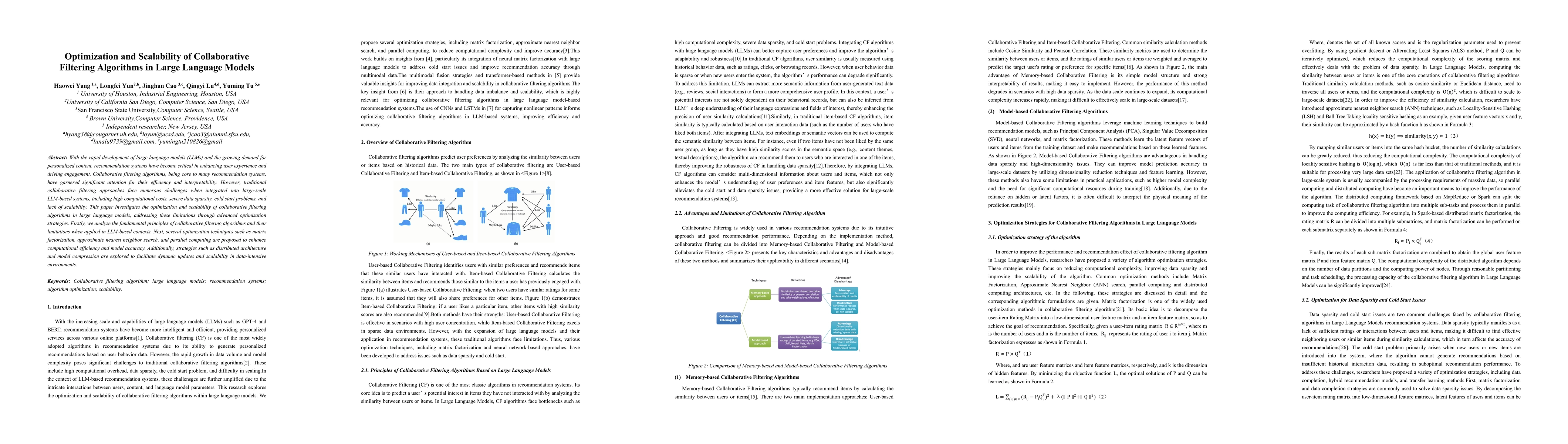 Thumbnail for Optimization and Scalability of Collaborative Filtering Algorithms in
  Large Language Models