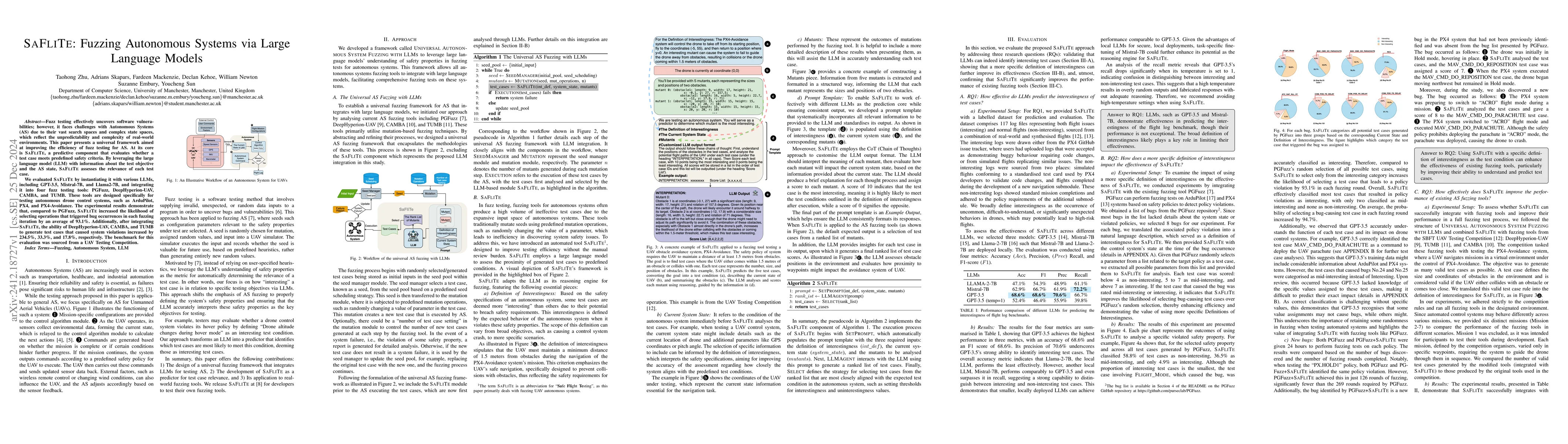 Thumbnail for SAFLITE: Fuzzing Autonomous Systems via Large Language Models
