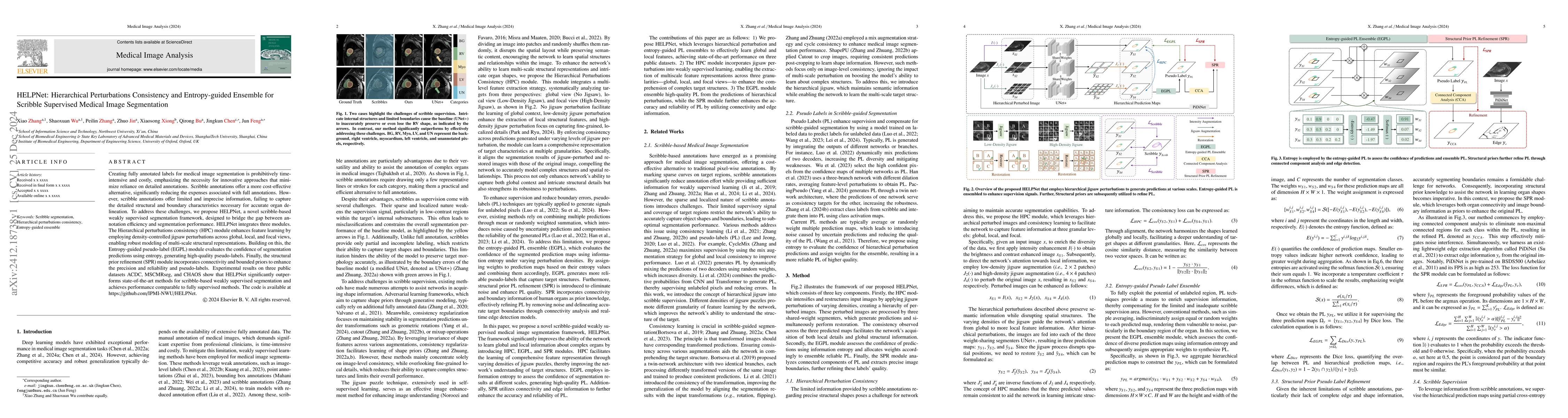 Thumbnail for HELPNet: Hierarchical Perturbations Consistency and Entropy-guided
  Ensemble for Scribble Supervised Medical Image Segmentation