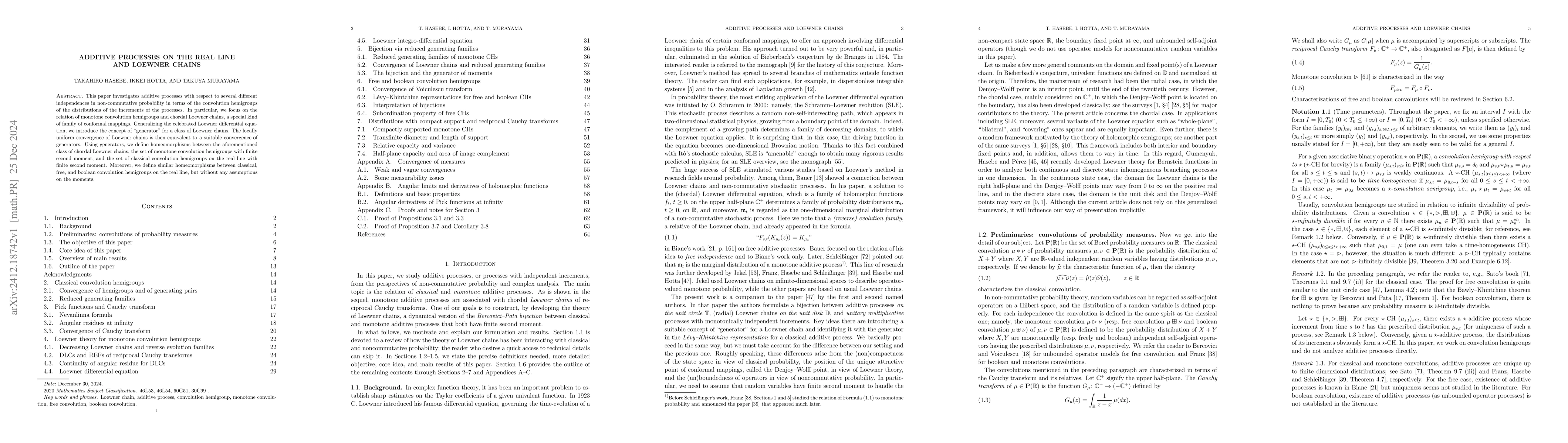 Thumbnail for Additive processes on the real line and Loewner chains