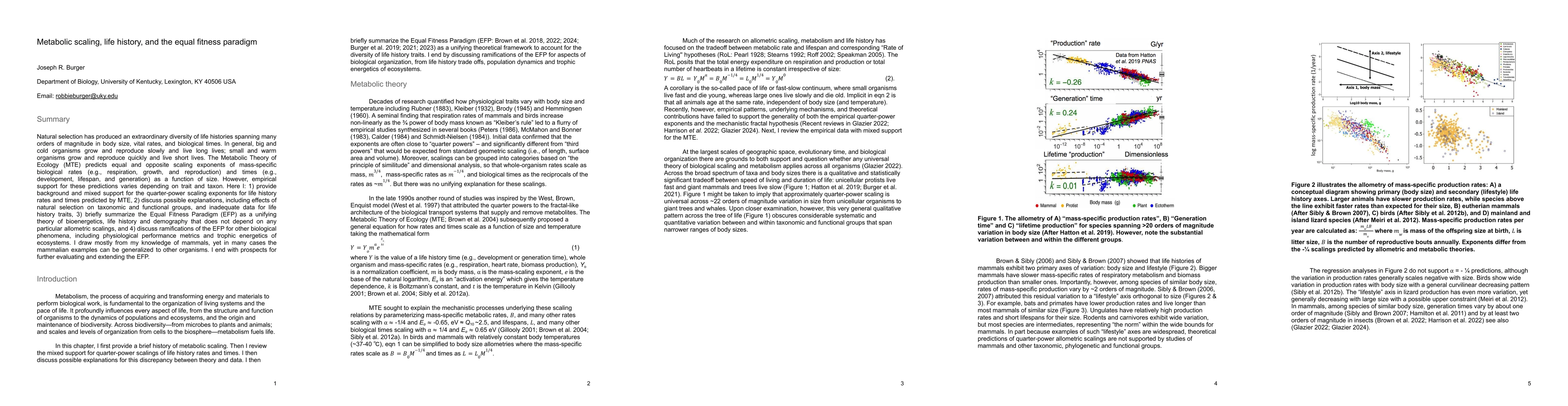 Thumbnail for Metabolic scaling, life history, and the equal fitness paradigm