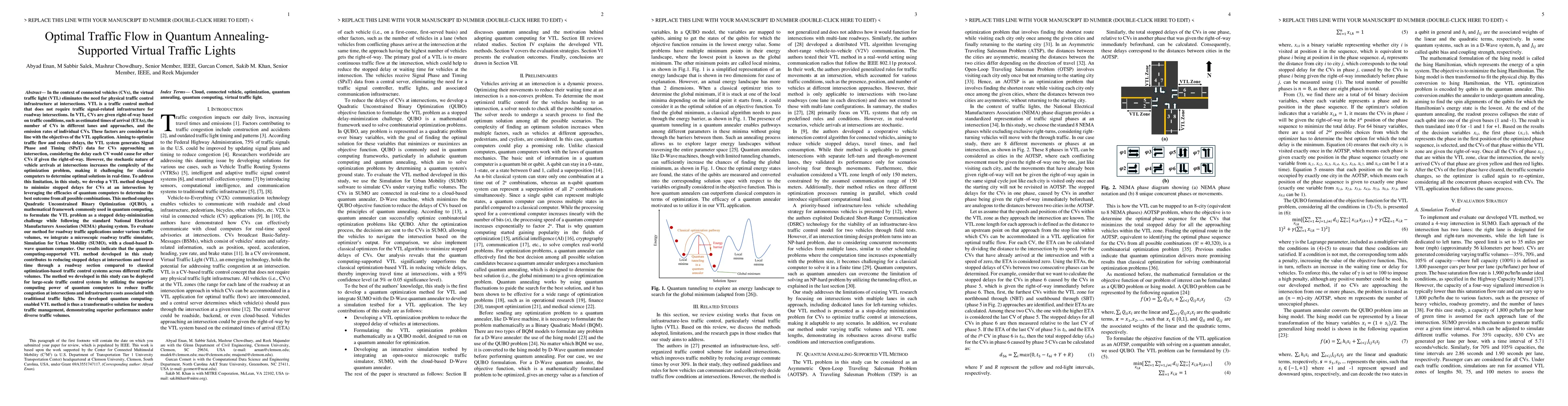 Thumbnail for Optimal Traffic Flow in Quantum Annealing-Supported Virtual Traffic
  Lights