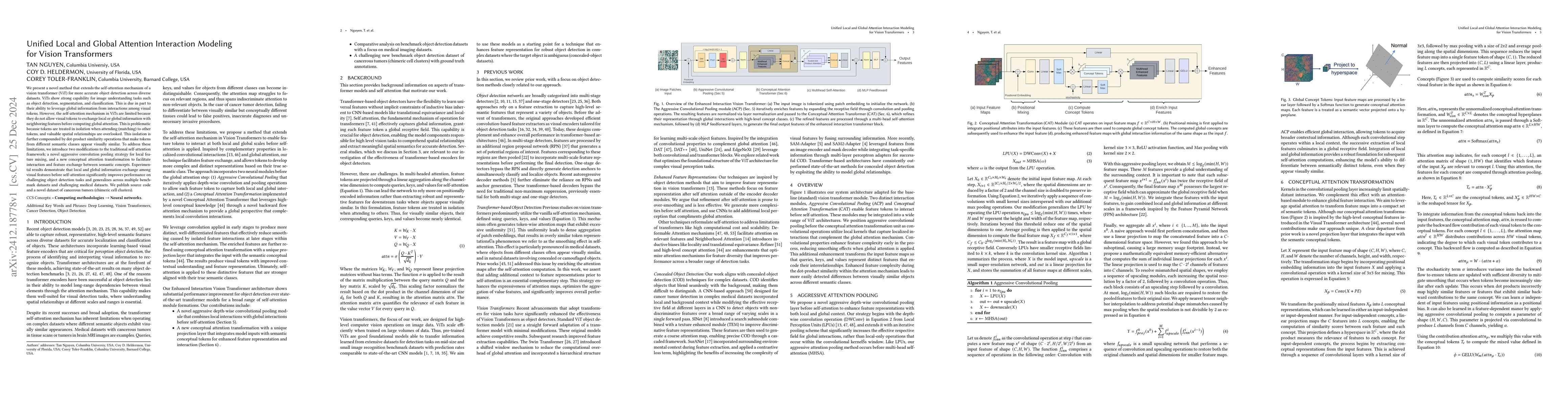Thumbnail for Unified Local and Global Attention Interaction Modeling for Vision
  Transformers