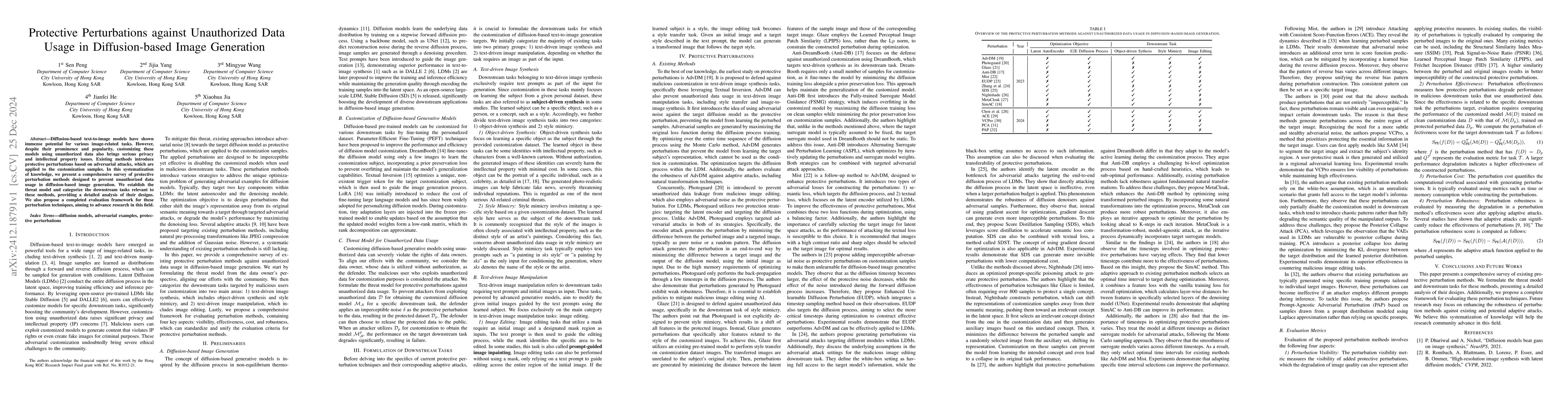 Thumbnail for Protective Perturbations against Unauthorized Data Usage in
  Diffusion-based Image Generation