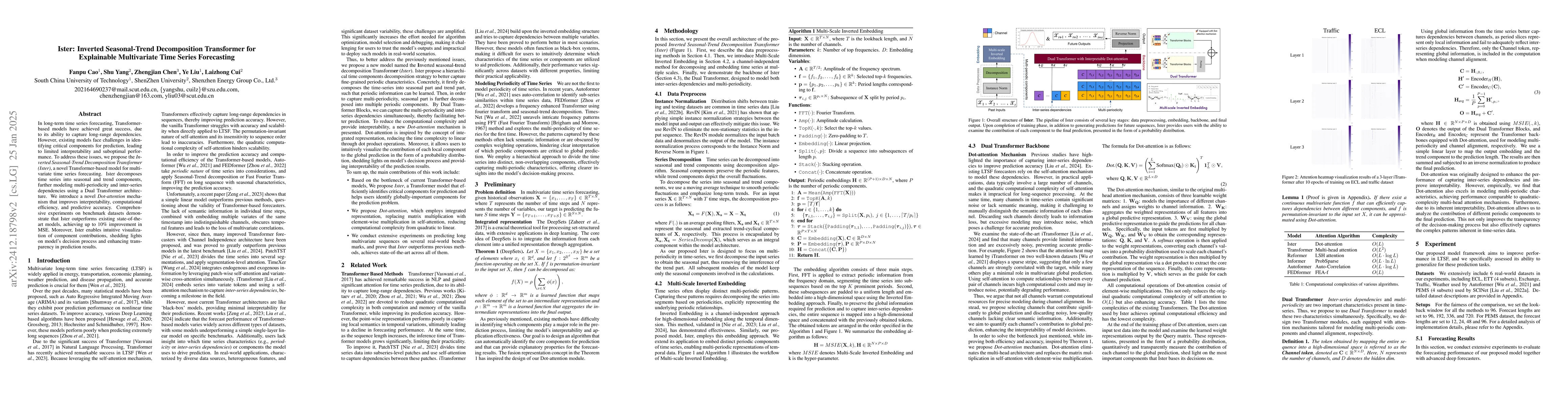 Thumbnail for Ister: Inverted Seasonal-Trend Decomposition Transformer for Explainable
  Multivariate Time Series Forecasting