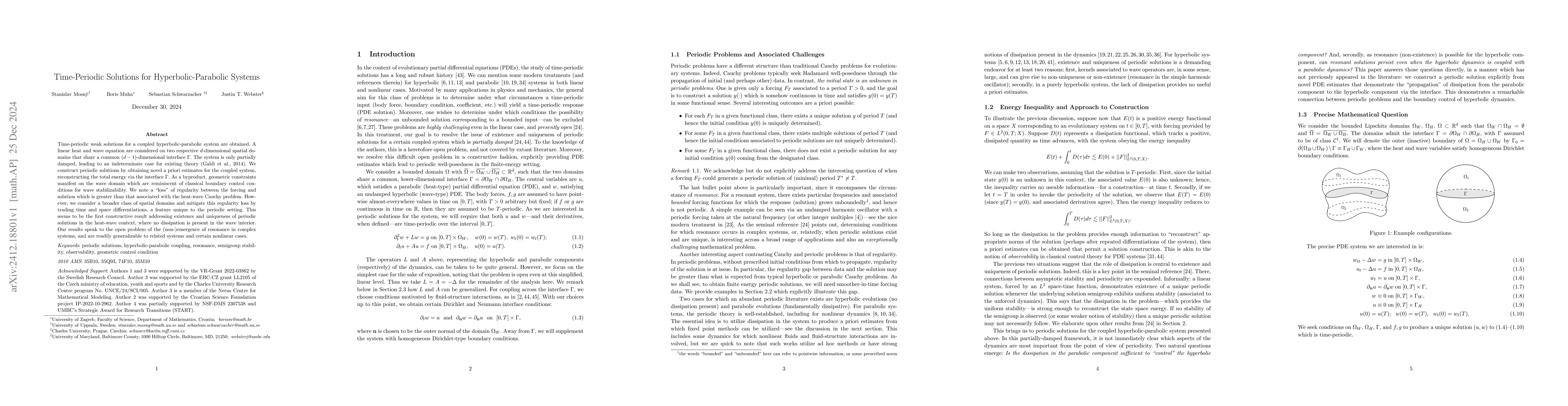 Thumbnail for Time-Periodic Solutions for Hyperbolic-Parabolic Systems