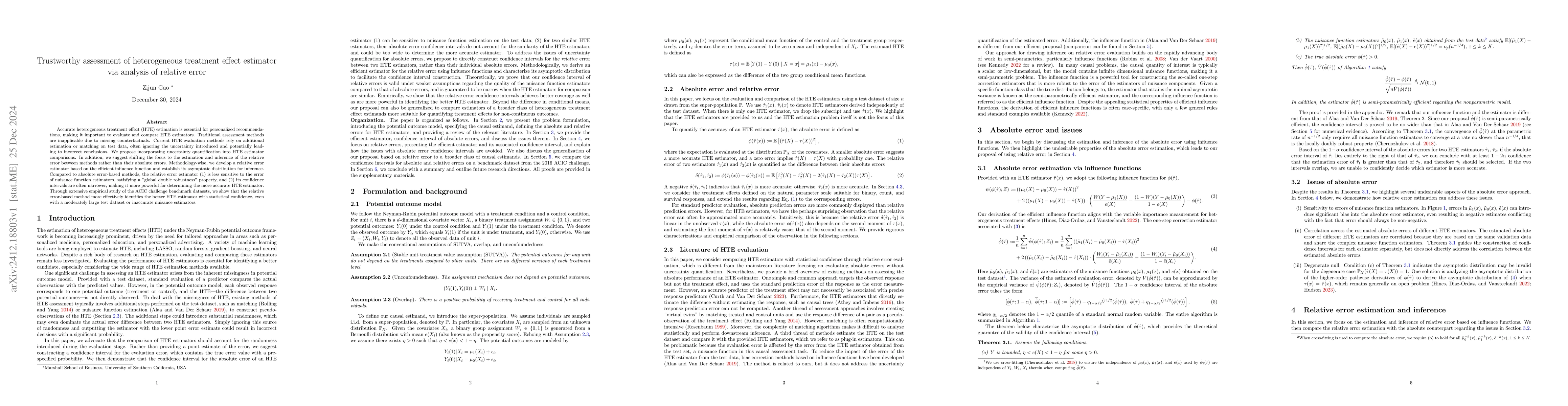 Thumbnail for Trustworthy assessment of heterogeneous treatment effect estimator