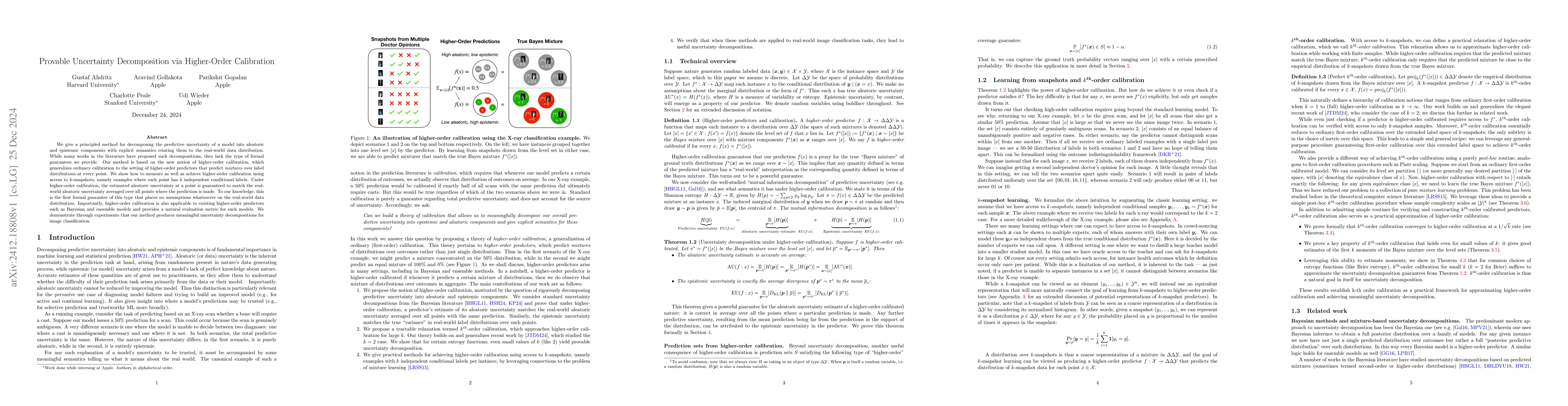 Thumbnail for Provable Uncertainty Decomposition via Higher-Order Calibration