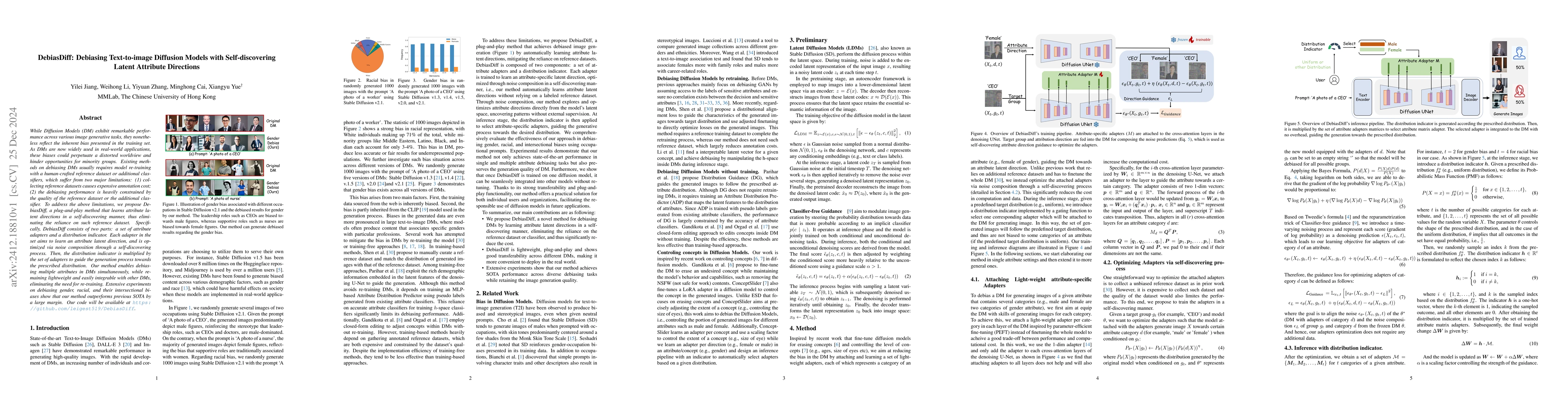Thumbnail for DebiasDiff: Debiasing Text-to-image Diffusion Models with
  Self-discovering Latent Attribute Directions