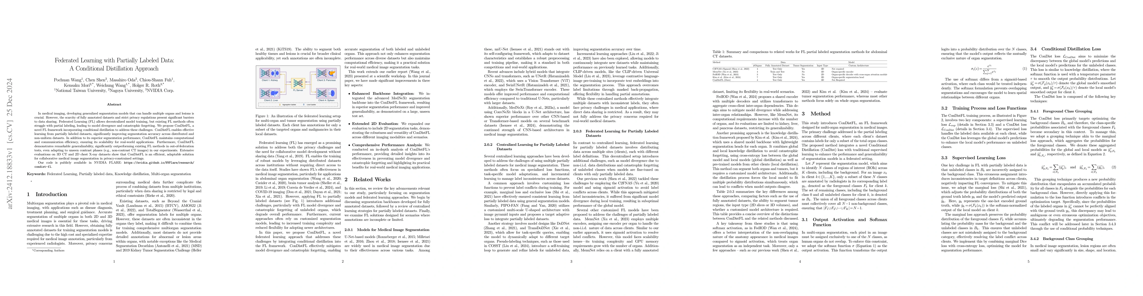 Thumbnail for Federated Learning with Partially Labeled Data: A Conditional
  Distillation Approach