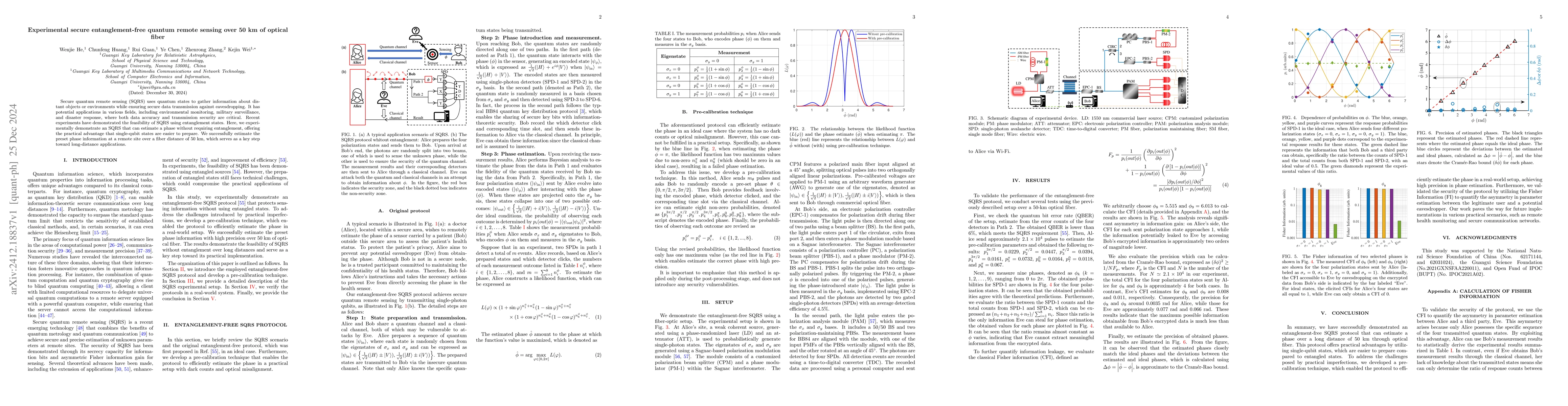 Thumbnail for Experimental secure entanglement-free quantum remote sensing over 50 km
  of optical fiber