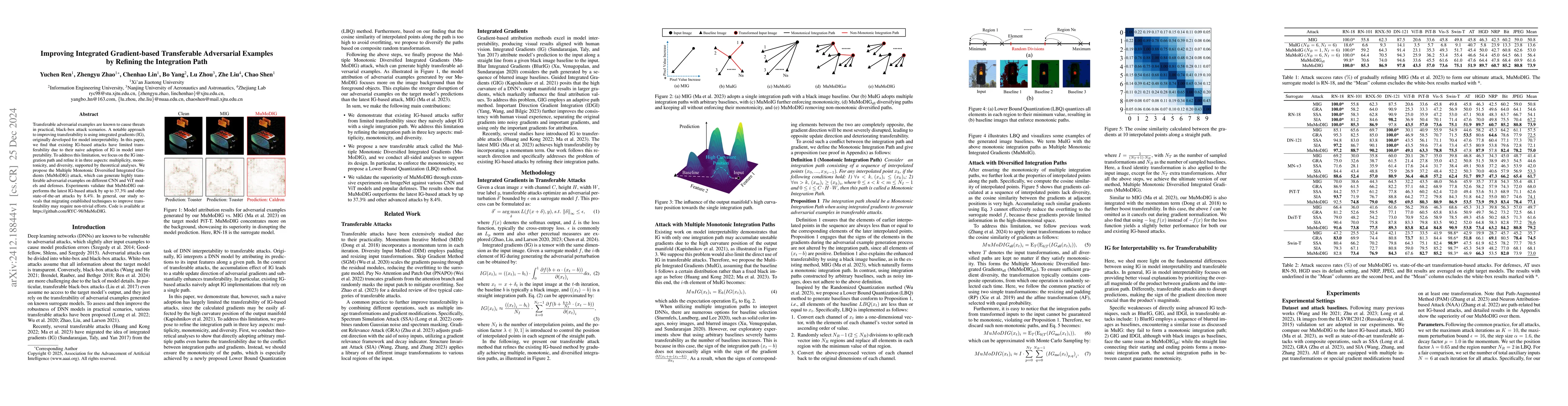 Thumbnail for Improving Integrated Gradient-based Transferable Adversarial Examples by
  Refining the Integration Path