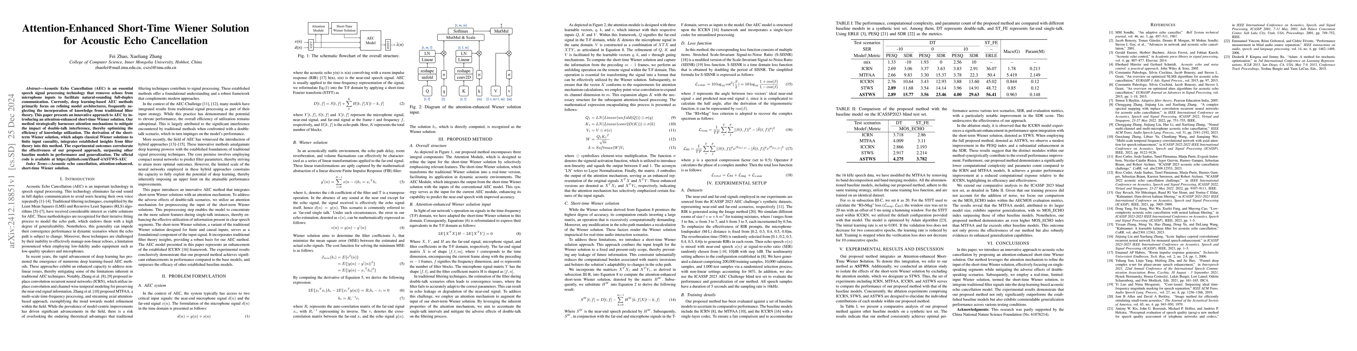 Thumbnail for Attention-Enhanced Short-Time Wiener Solution for Acoustic Echo
  Cancellation