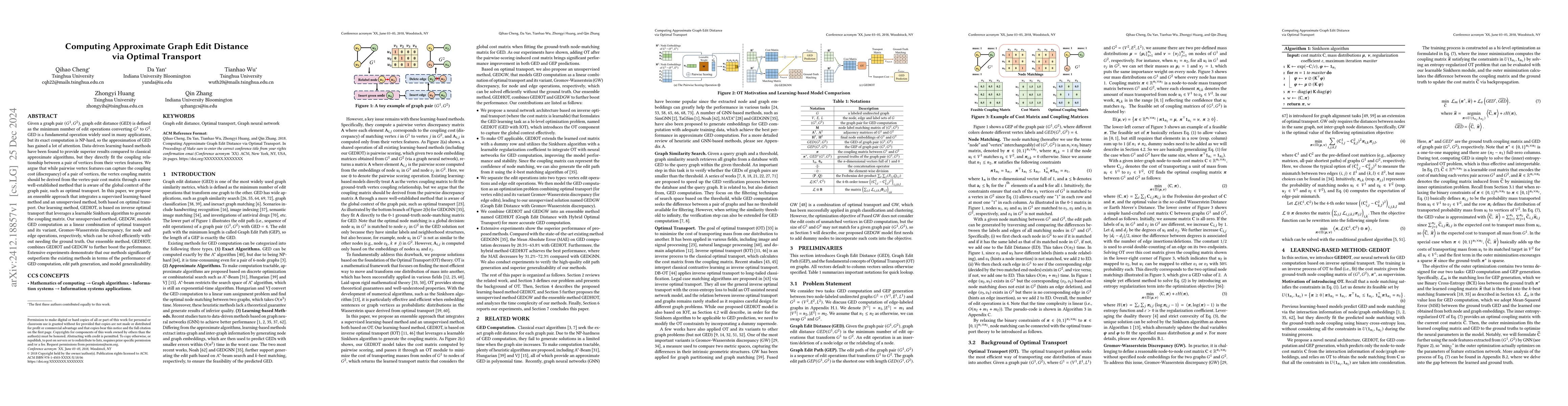 Thumbnail for Computing Approximate Graph Edit Distance via Optimal Transport