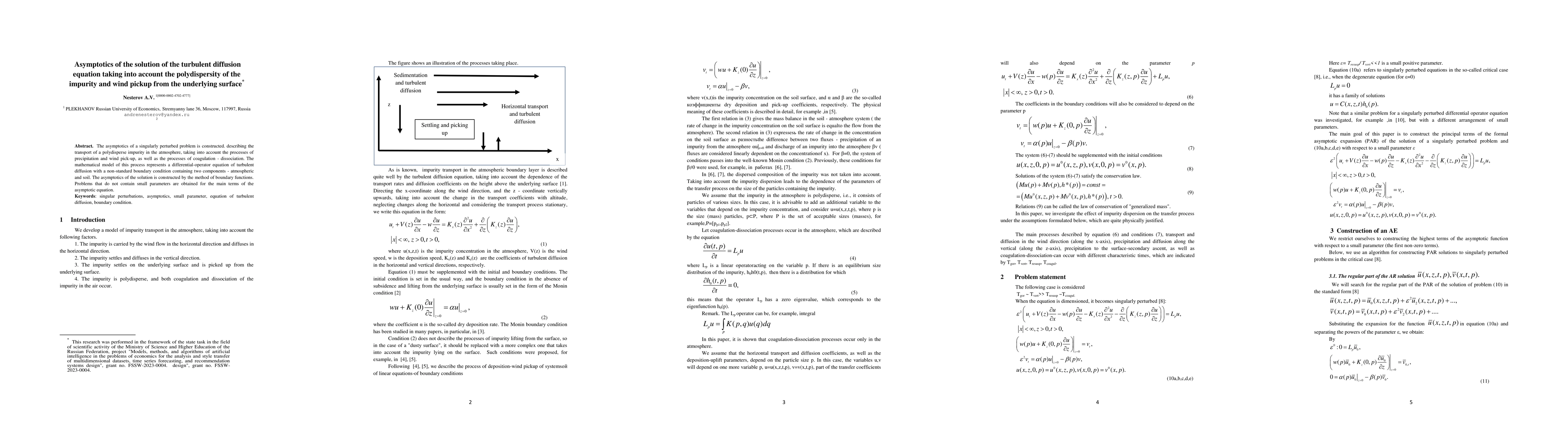 Thumbnail for Asymptotics of the solution of the turbulent diffusion equation taking
  into account the polydispersity of the impurity and wind pickup from the
  underlying surface