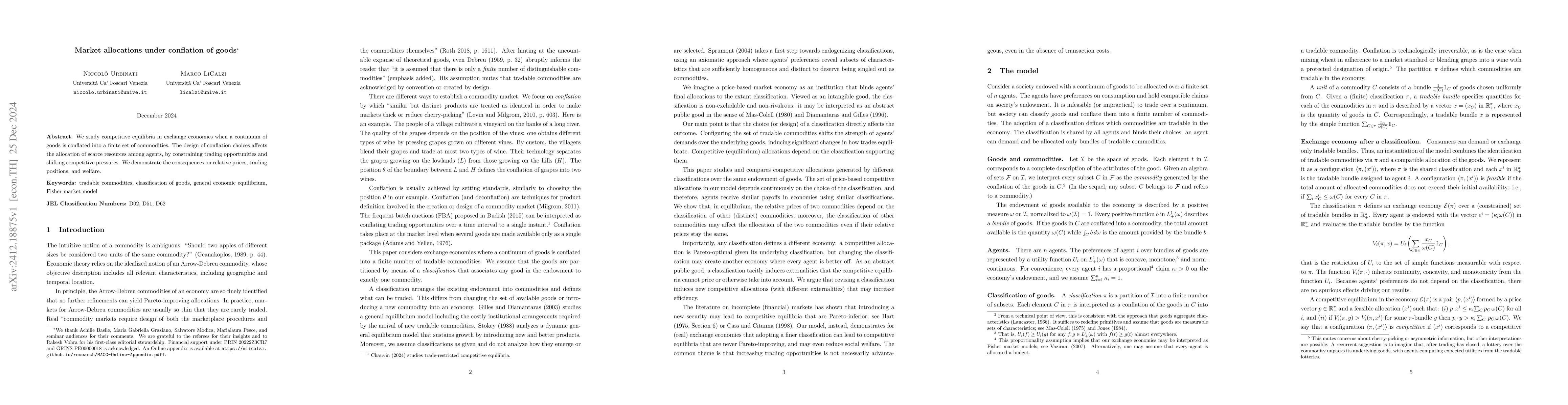 Thumbnail for Market allocations under conflation of goods