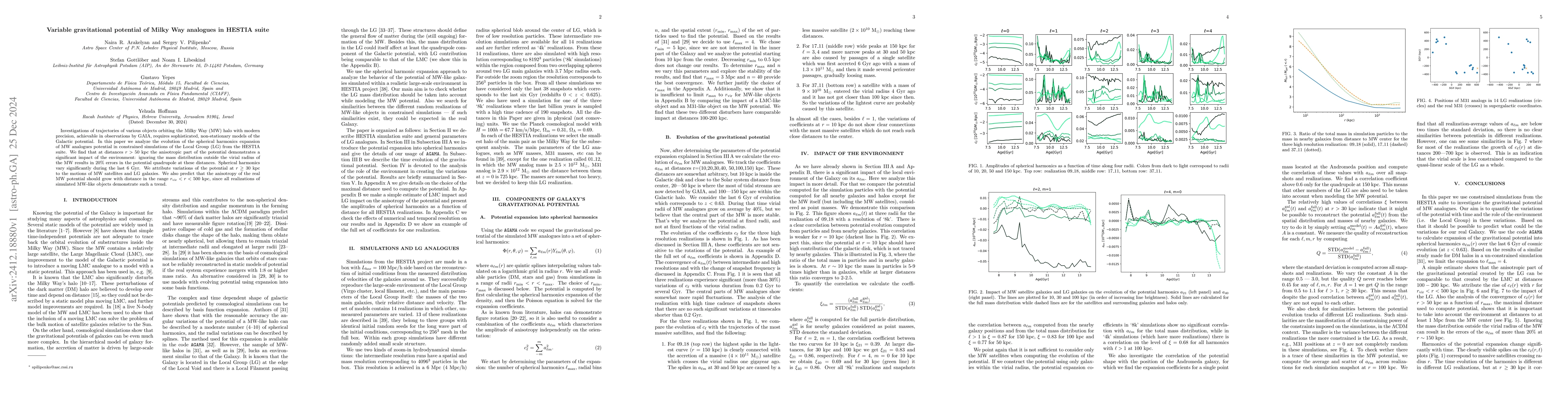Thumbnail for Variable gravitational potential of Milky Way analogues in HESTIA suite