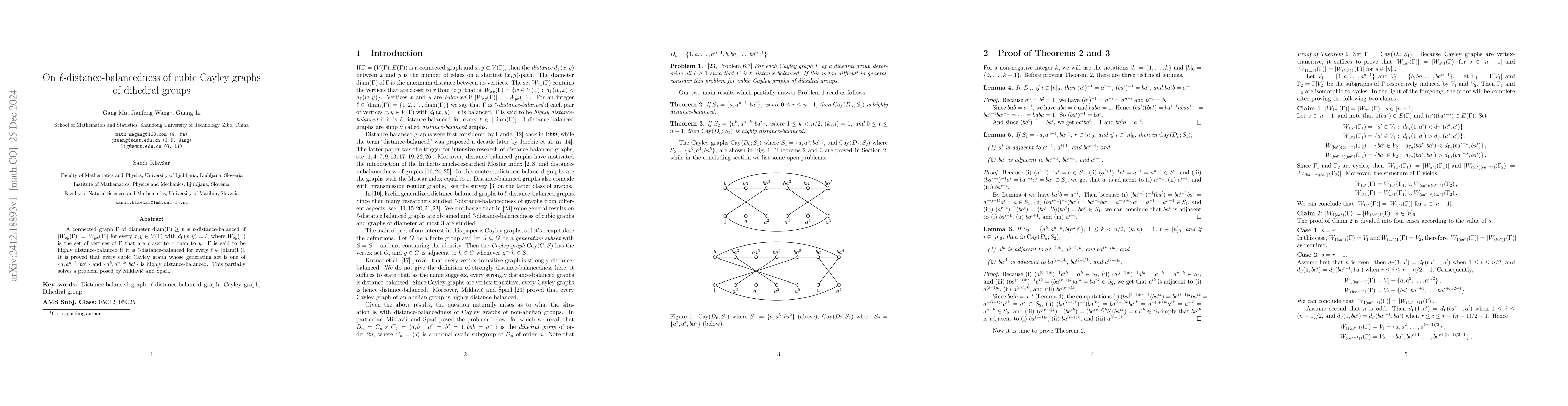 Thumbnail for On $\ell$-distance-balancedness of cubic Cayley graphs of dihedral
  groups