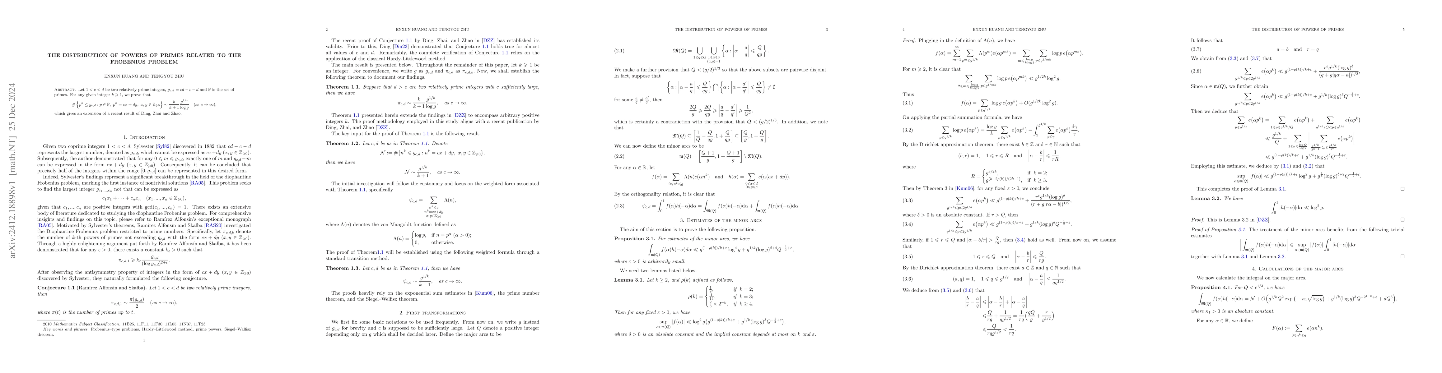Thumbnail for The distribution of powers of primes related to the Frobenius problem