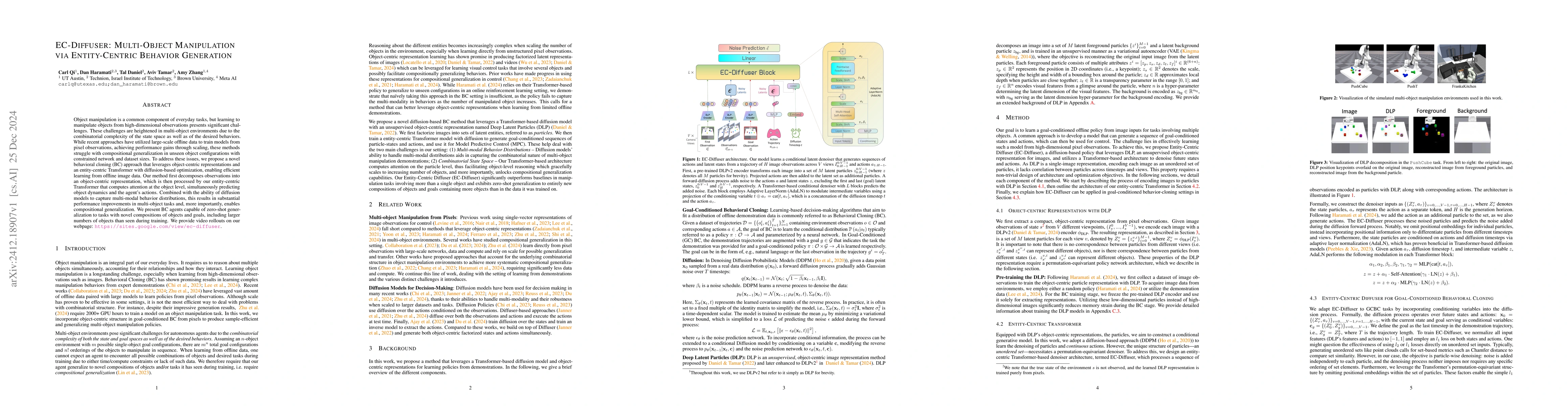 Thumbnail for EC-Diffuser: Multi-Object Manipulation via Entity-Centric Behavior
  Generation