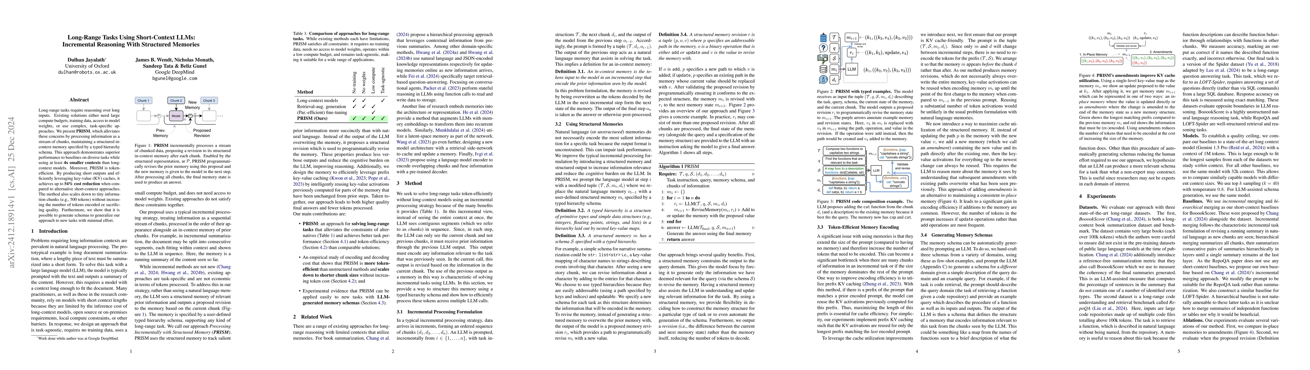 Thumbnail for Long-Range Tasks Using Short-Context LLMs: Incremental Reasoning With
  Structured Memories