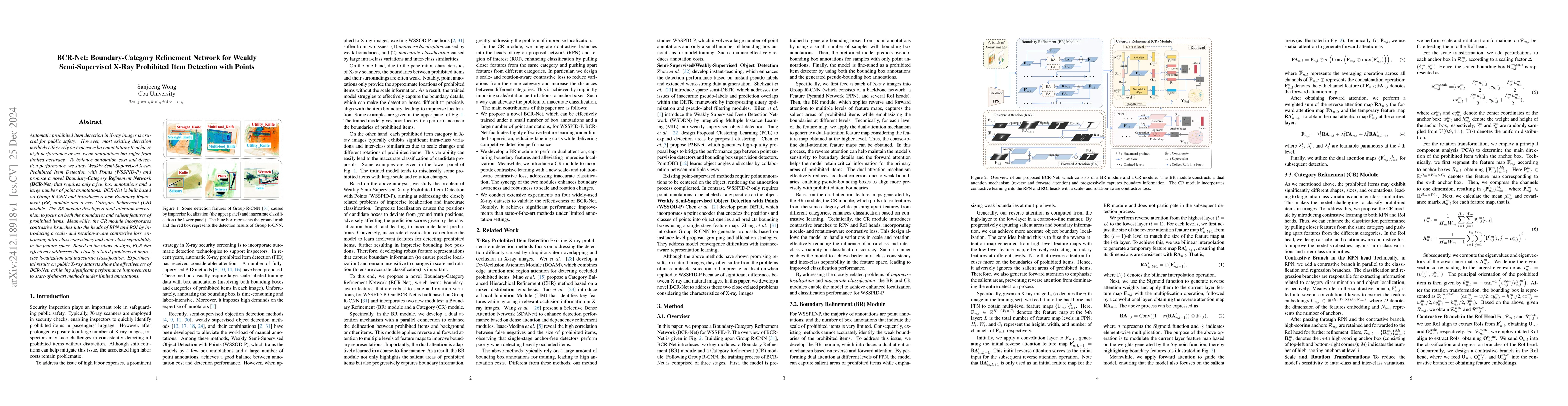 Thumbnail for BCR-Net: Boundary-Category Refinement Network for Weakly Semi-Supervised
  X-Ray Prohibited Item Detection with Points