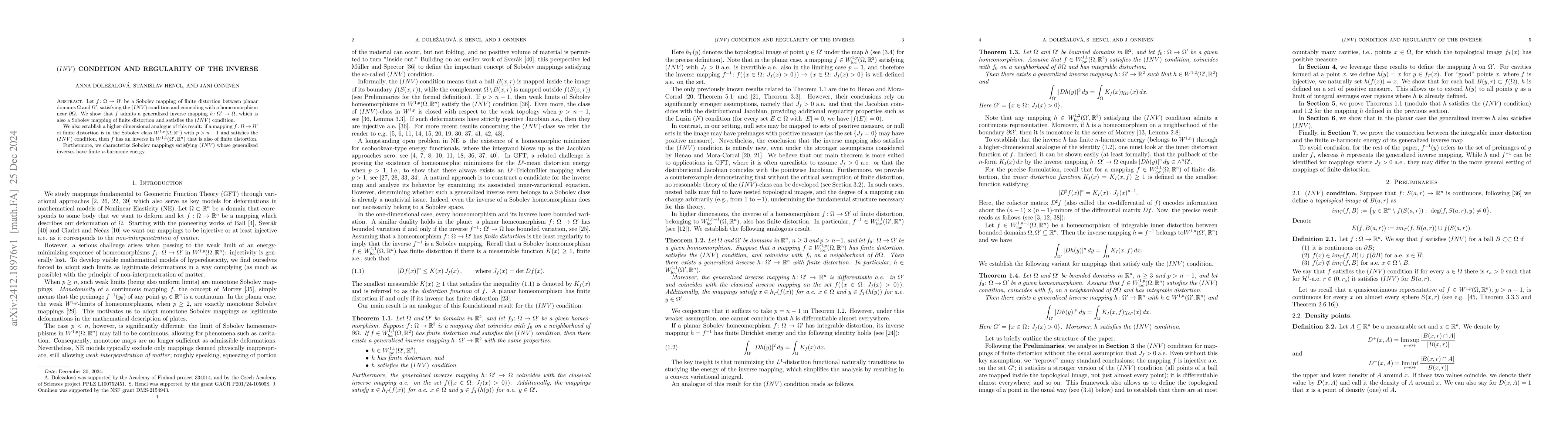 Thumbnail for $(INV)$ condition and regularity of the inverse